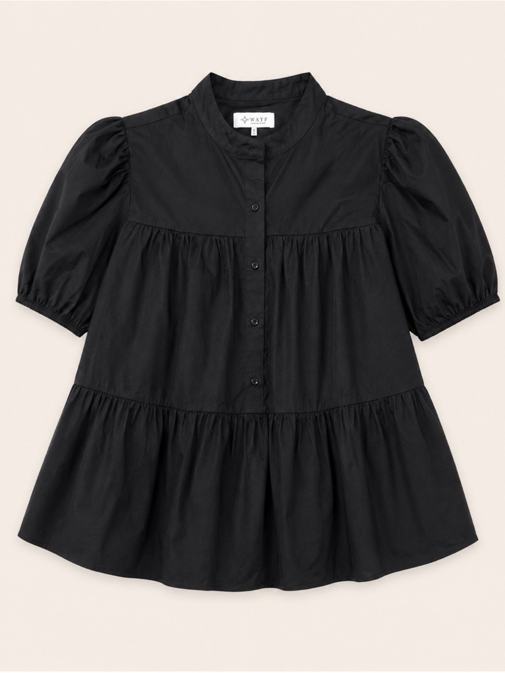 WAYF Puff Sleeve Tiered Babydoll Blouse